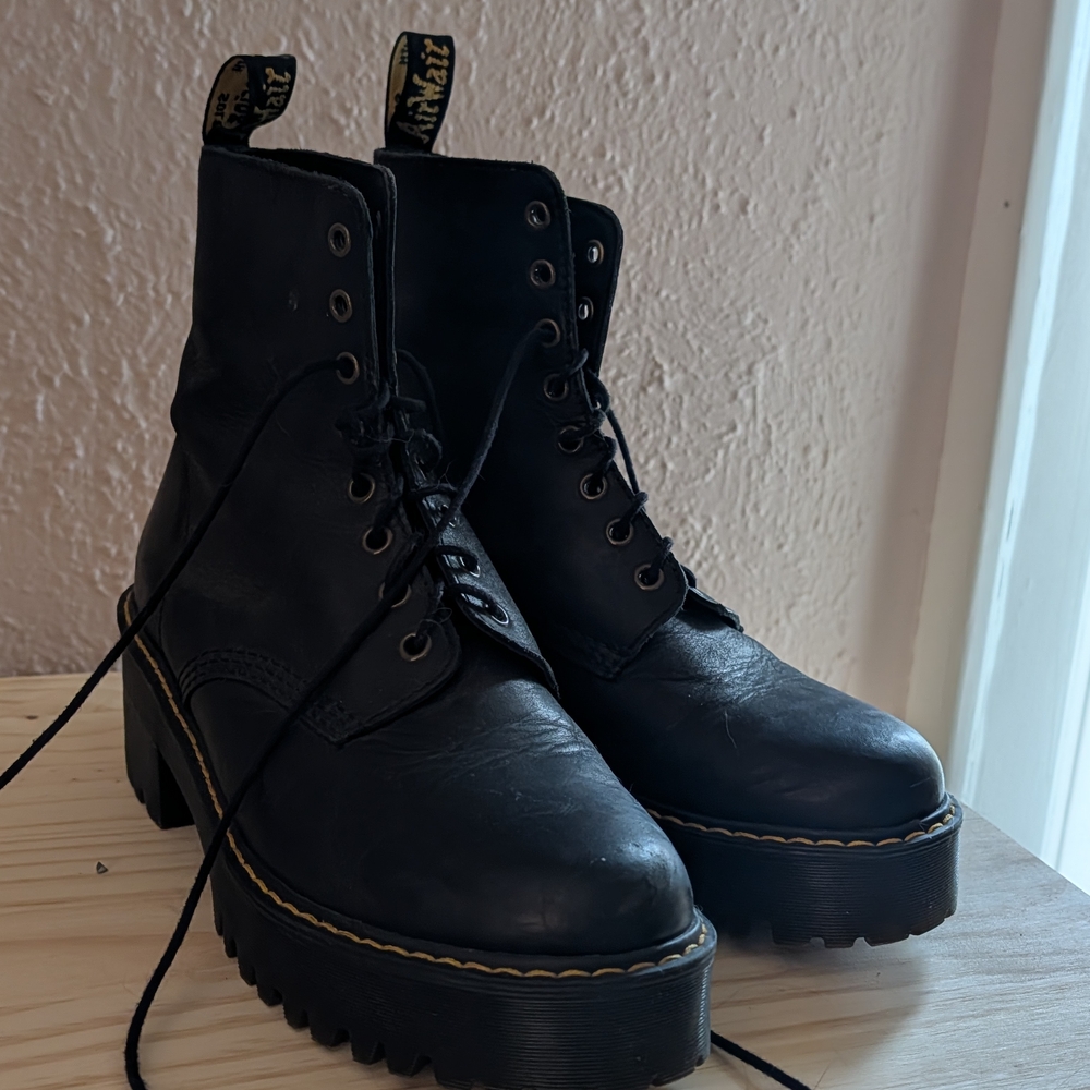 Dr. Martens Black Leather Combat Boots